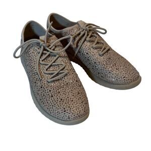 Aldo, 8.5, Sparkling Rose Gold Lace up Sneakers rhinestones